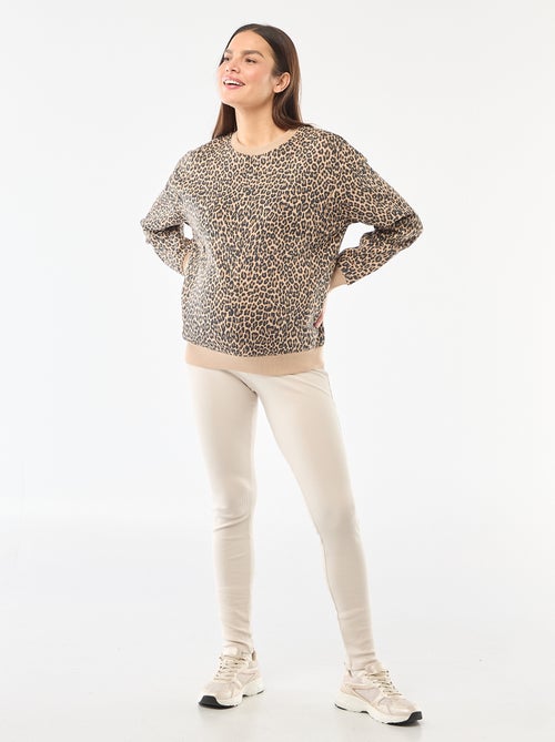 Leggings caneladas de grávida - Kiabi