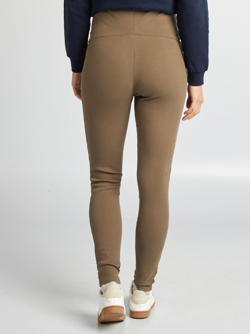 Leggings caneladas de grávida VERDE - Kiabi