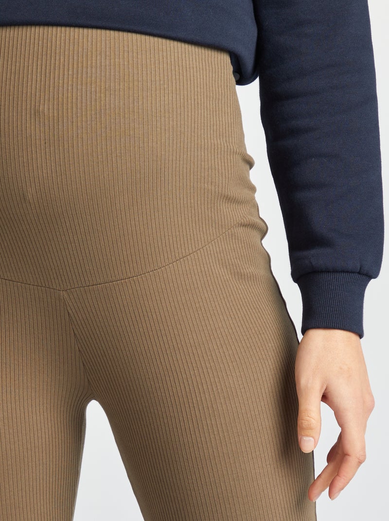 Leggings caneladas de grávida VERDE - Kiabi