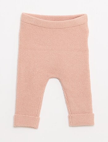 Leggings canelados com botões