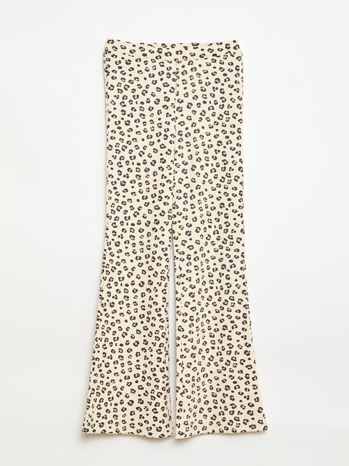 Leggings Canelados com Estampado - Kiabi