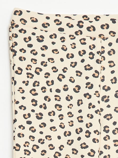 Leggings Canelados com Estampado - Kiabi