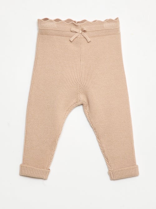 Leggings canelados com laço fantasia - Kiabi