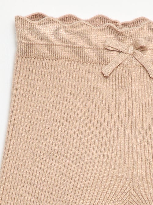 Leggings canelados com laço fantasia - Kiabi