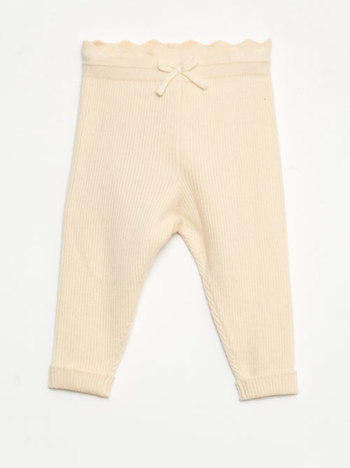 Leggings canelados com laço fantasia - Kiabi