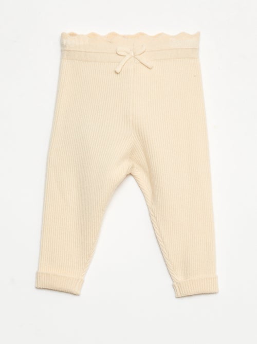 Leggings canelados com laço fantasia - Kiabi