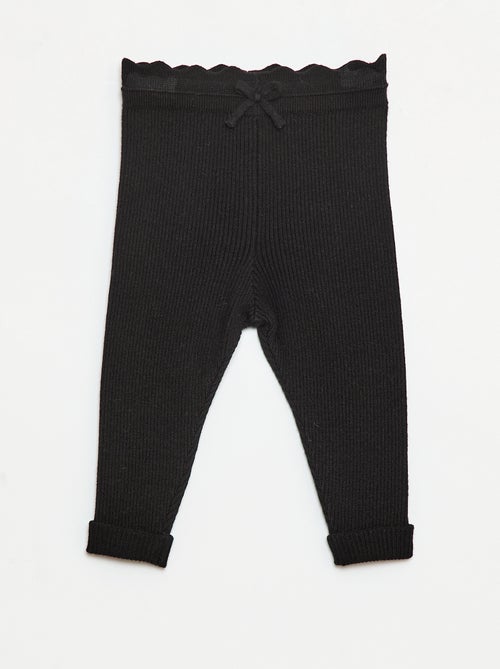 Leggings canelados com laço fantasia - Kiabi