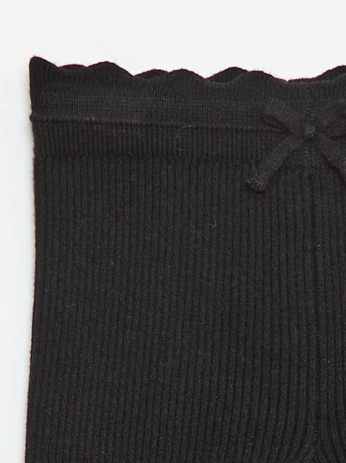 Leggings canelados com laço fantasia - Kiabi