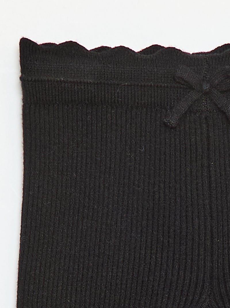 Leggings canelados com laço fantasia Preto - Kiabi