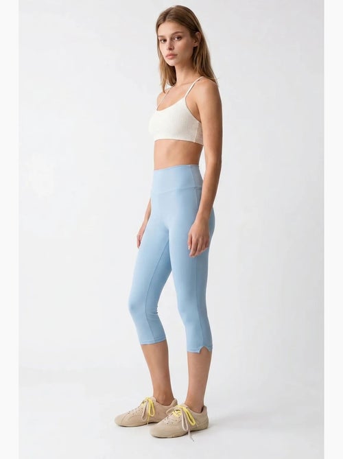 Leggings capri de cintura alta com fenda mixray - Kiabi Leggings capri de cintura alta com fenda mixray - Kiabi