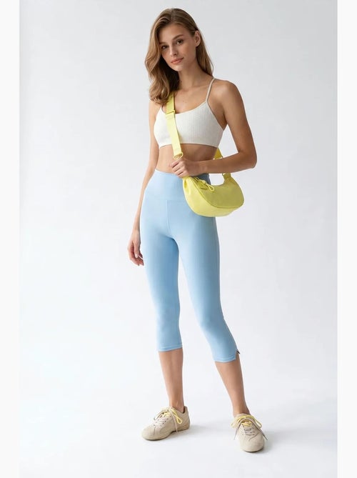 Leggings capri de cintura alta com fenda mixray - Kiabi Leggings capri de cintura alta com fenda mixray - Kiabi