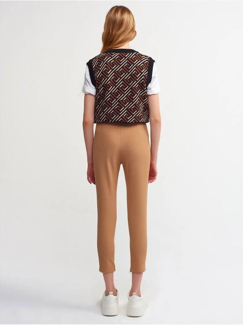 Leggings capri de cintura subida Camelo - Kiabi