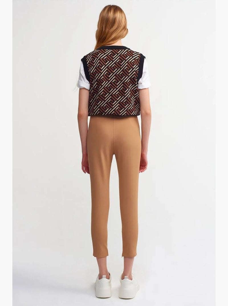 Leggings capri de cintura subida dilvin Camelo - Kiabi