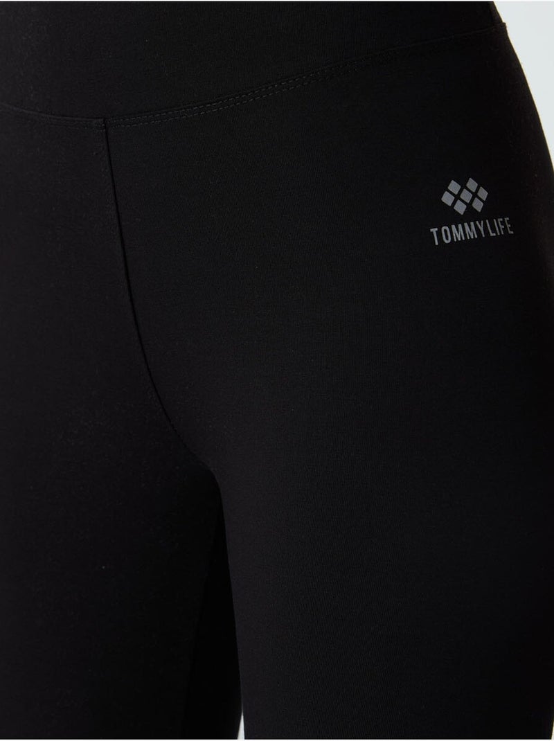 Leggings capri de cintura subida tommy Preto - Kiabi