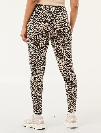 Leggings com estampado de leopardo em algodão
