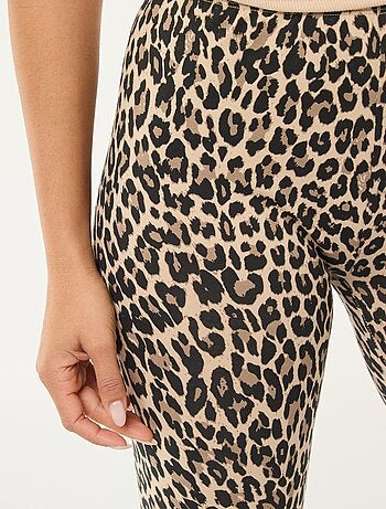 Leggings com estampado de leopardo em algodão