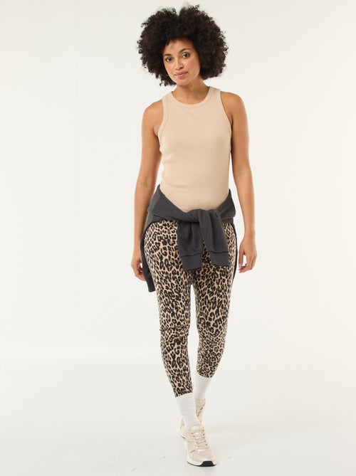 Leggings com estampado de leopardo em algodão - Kiabi