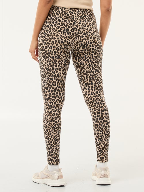 Leggings com estampado de leopardo em algodão - Kiabi