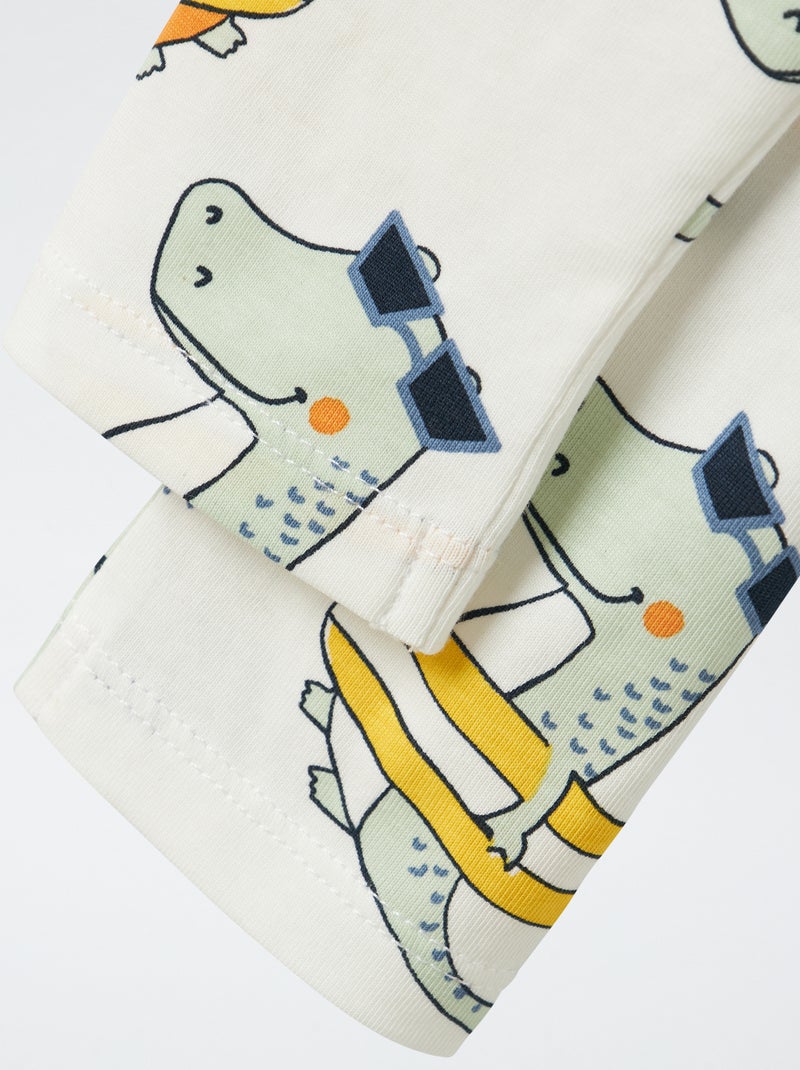 Leggings com estampado 'dinossauros' 'Guppy' Branco - Kiabi