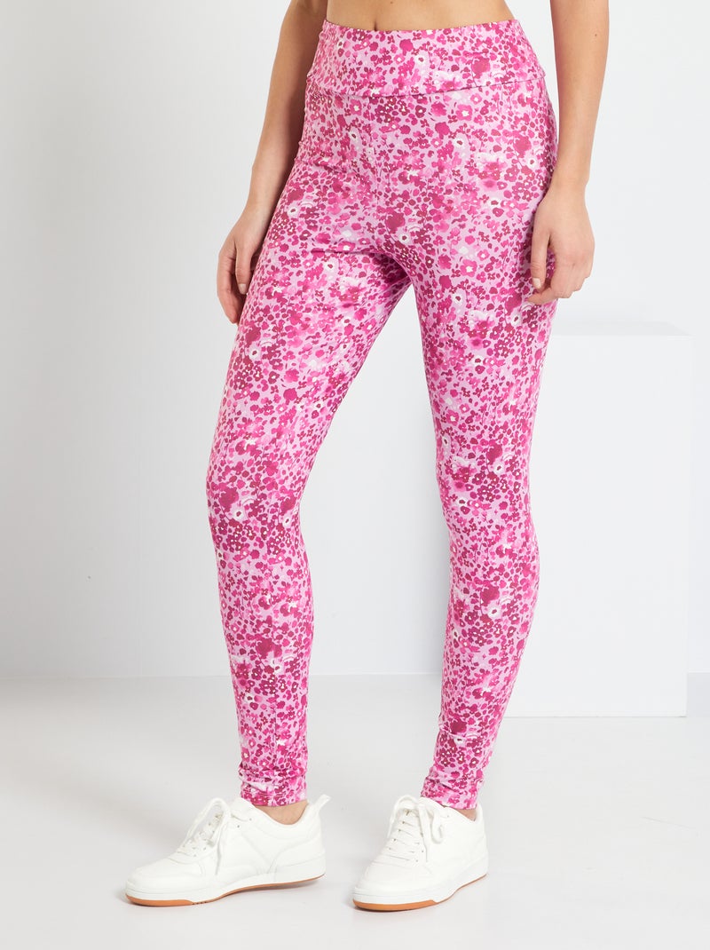 Leggings com estampado 'flores' ROSA - Kiabi