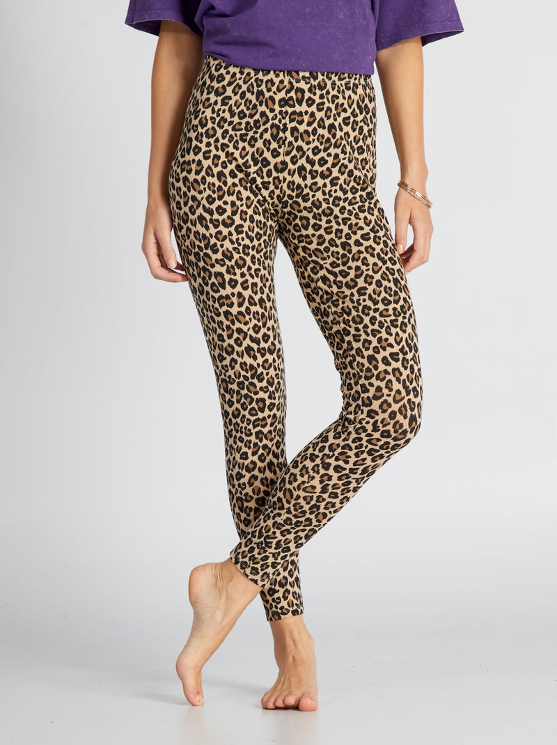 Leggings com estampado 'leopardo' BEGE - Kiabi