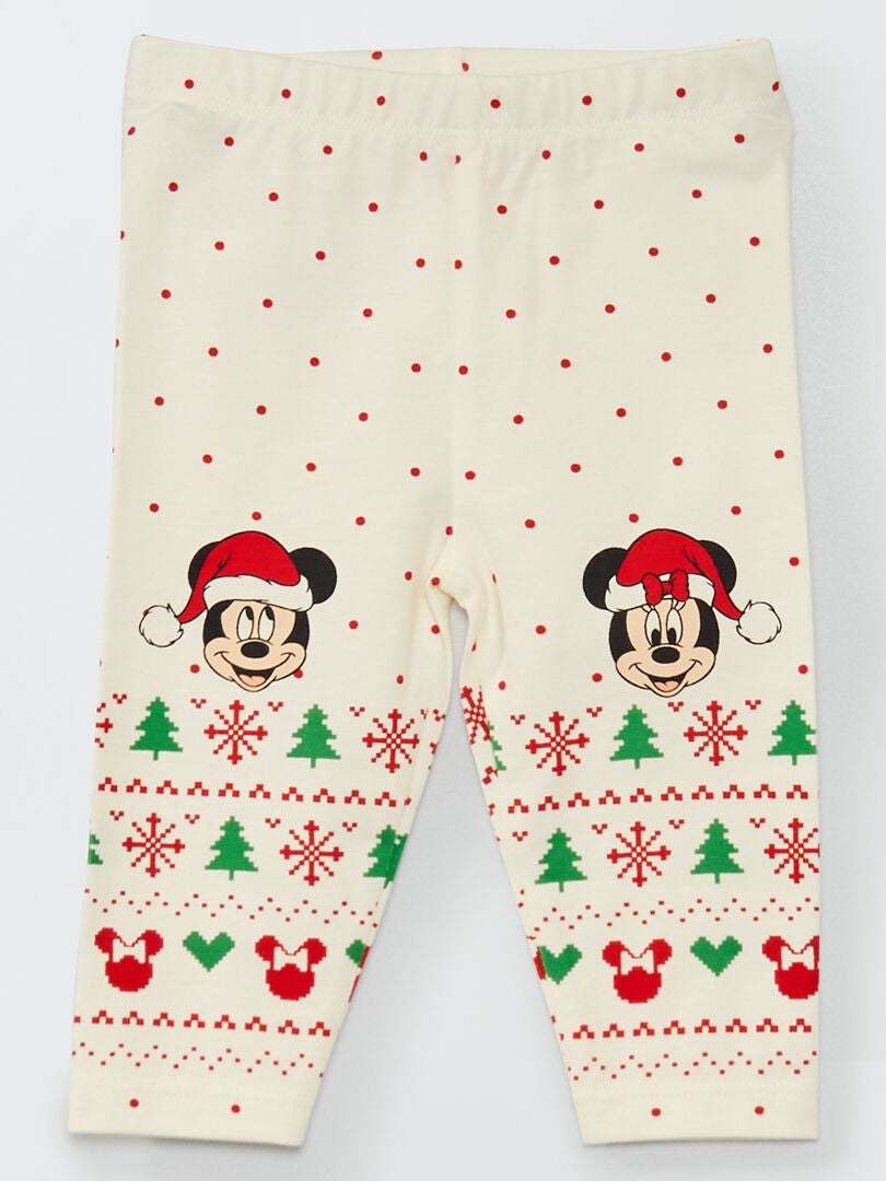 Leggings com estampado 'Minnie' e 'Mickey' Ecru - Kiabi