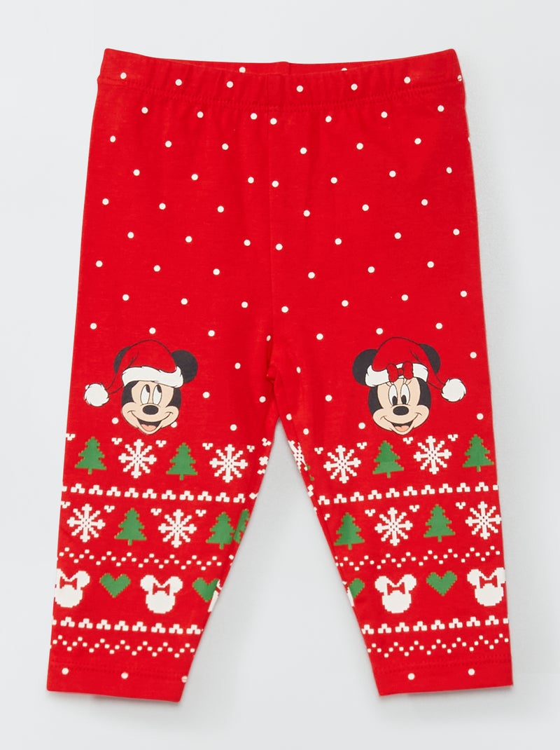 Leggings com estampado 'Minnie' e 'Mickey' Vermelho - Kiabi