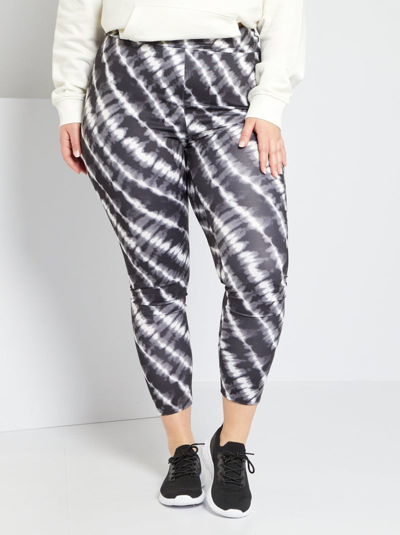 Leggings com estampado 'tie and dye' PRETO - Kiabi