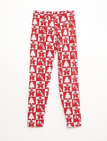 Leggings com padrão integral de Natal em algodão