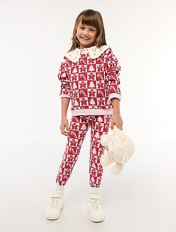 Leggings com padrão integral de Natal em algodão