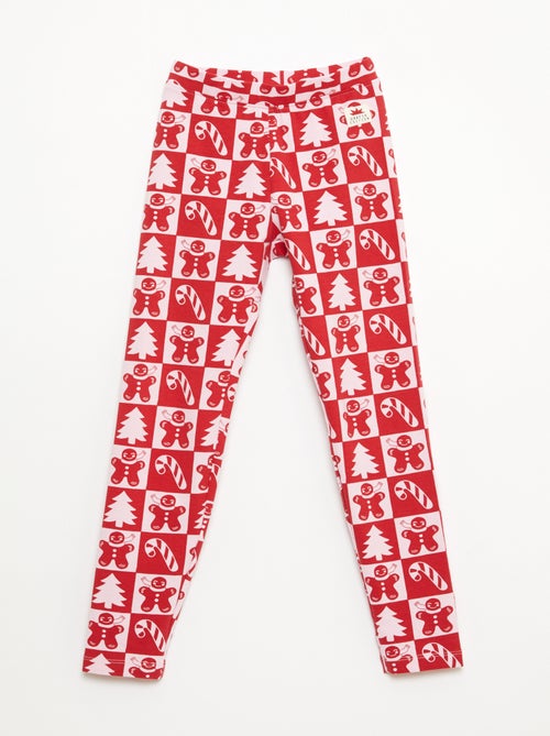 Leggings com padrão integral de Natal em algodão - Kiabi