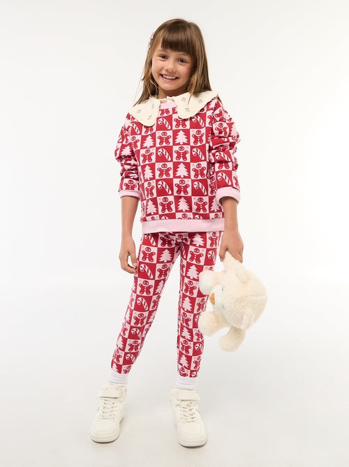 Leggings com padrão integral de Natal em algodão - Kiabi