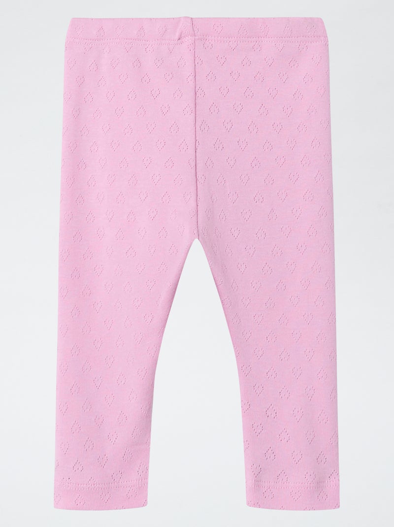 Leggings com pequenos corações ajurados 'Guppy' ROSA - Kiabi