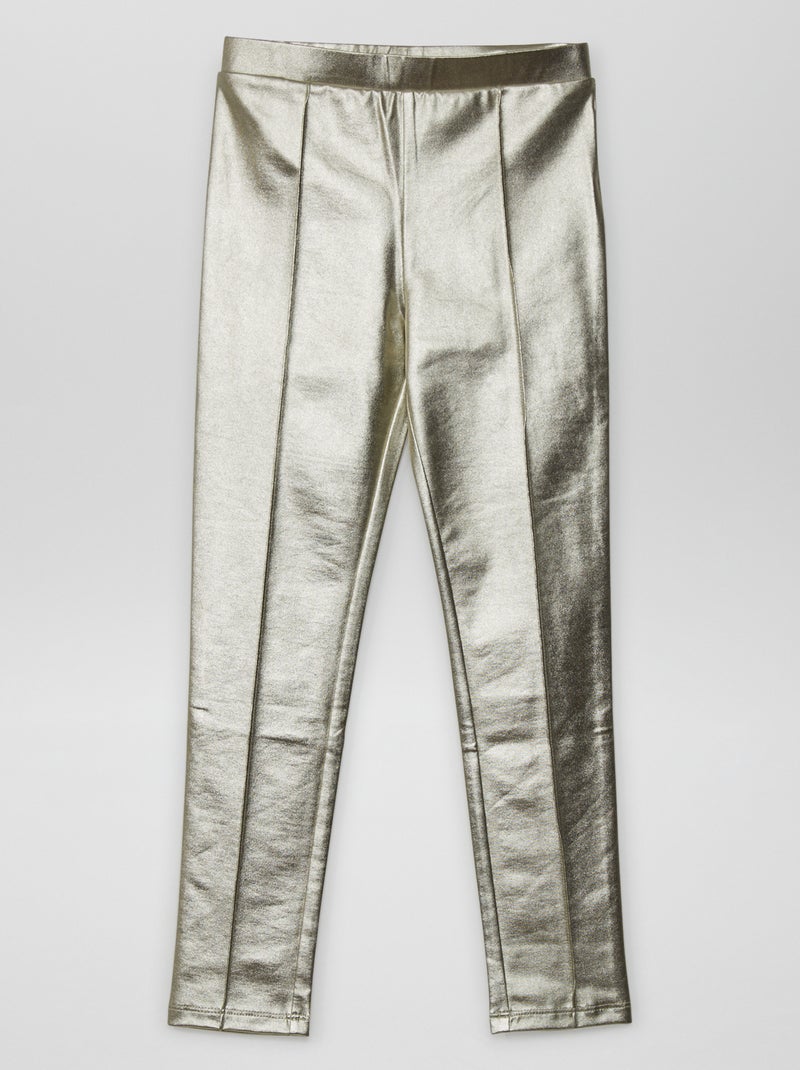 Leggings compridas brilhantes AMARELO - Kiabi