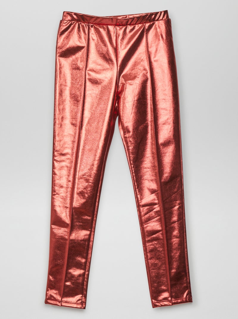 Leggings compridas brilhantes VERMELHO - Kiabi