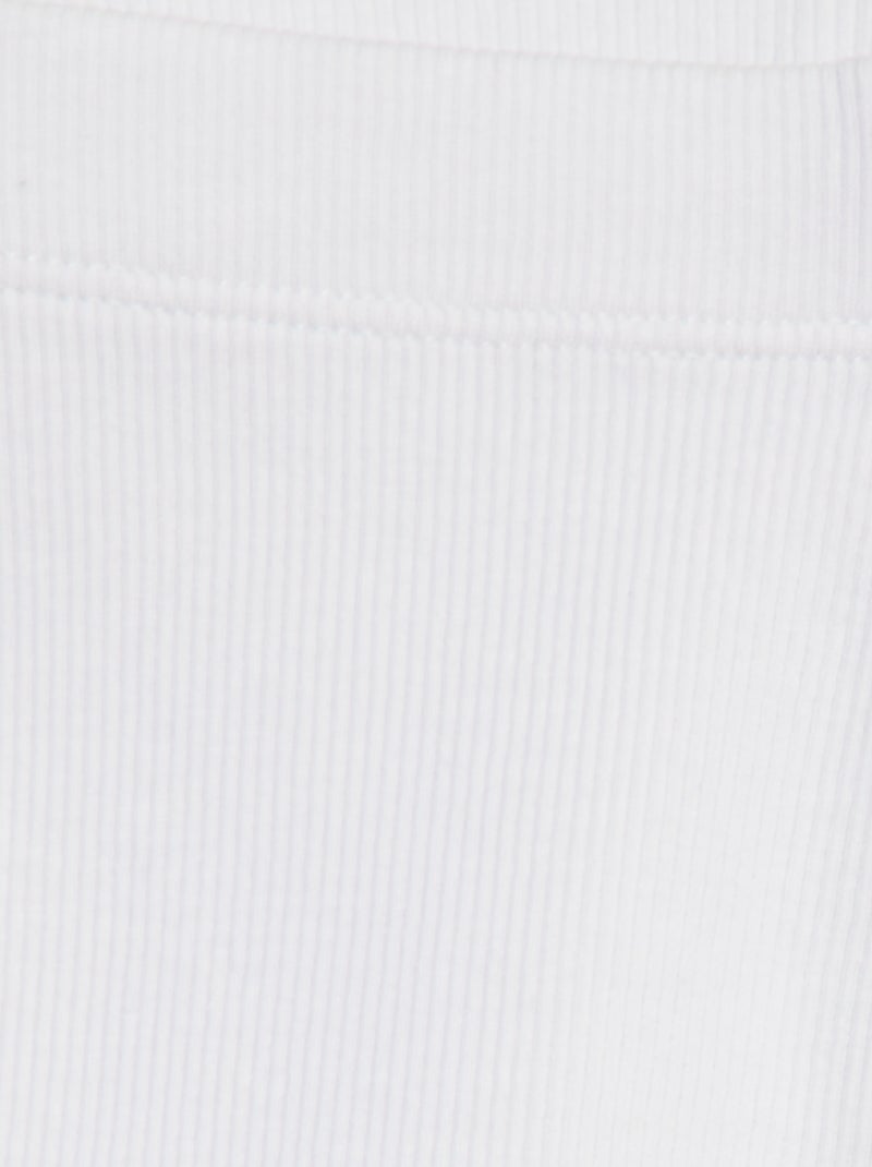 Leggings compridas caneladas Branco - Kiabi