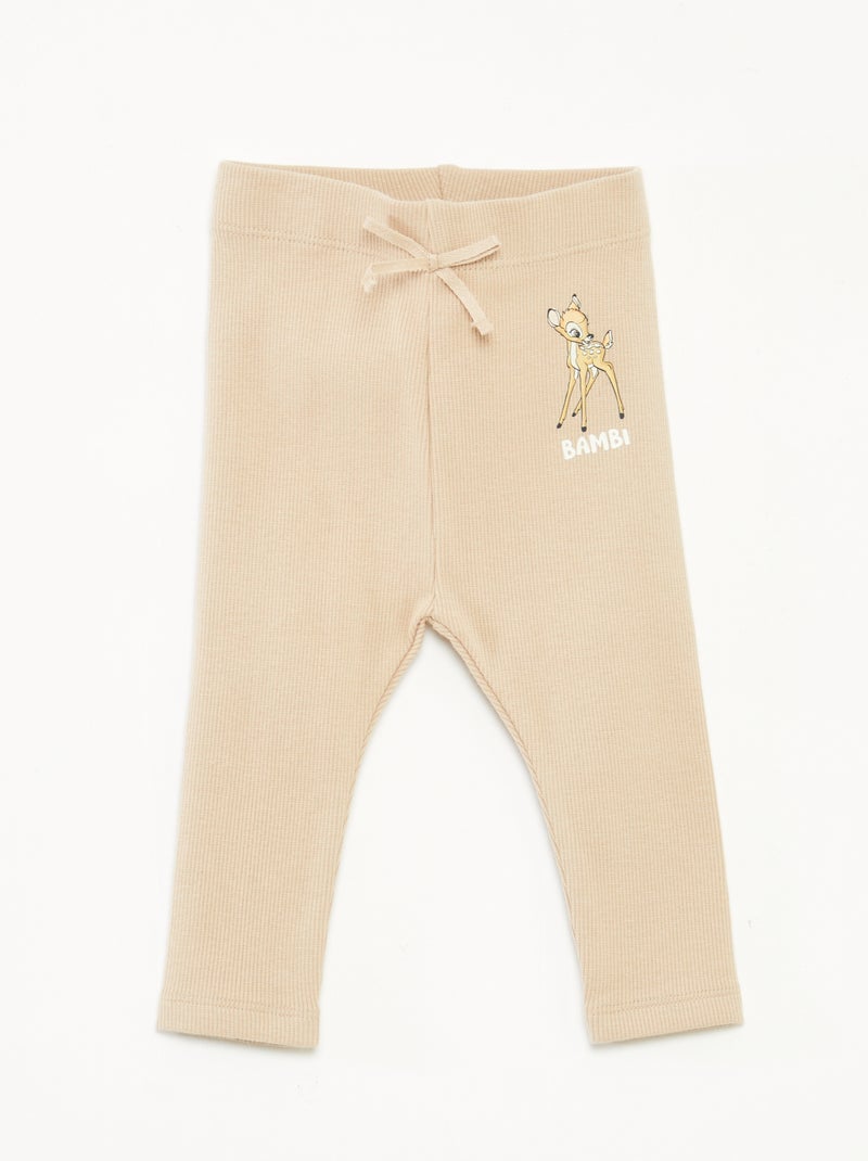 Leggings compridas caneladas `Disney' Bege - Kiabi