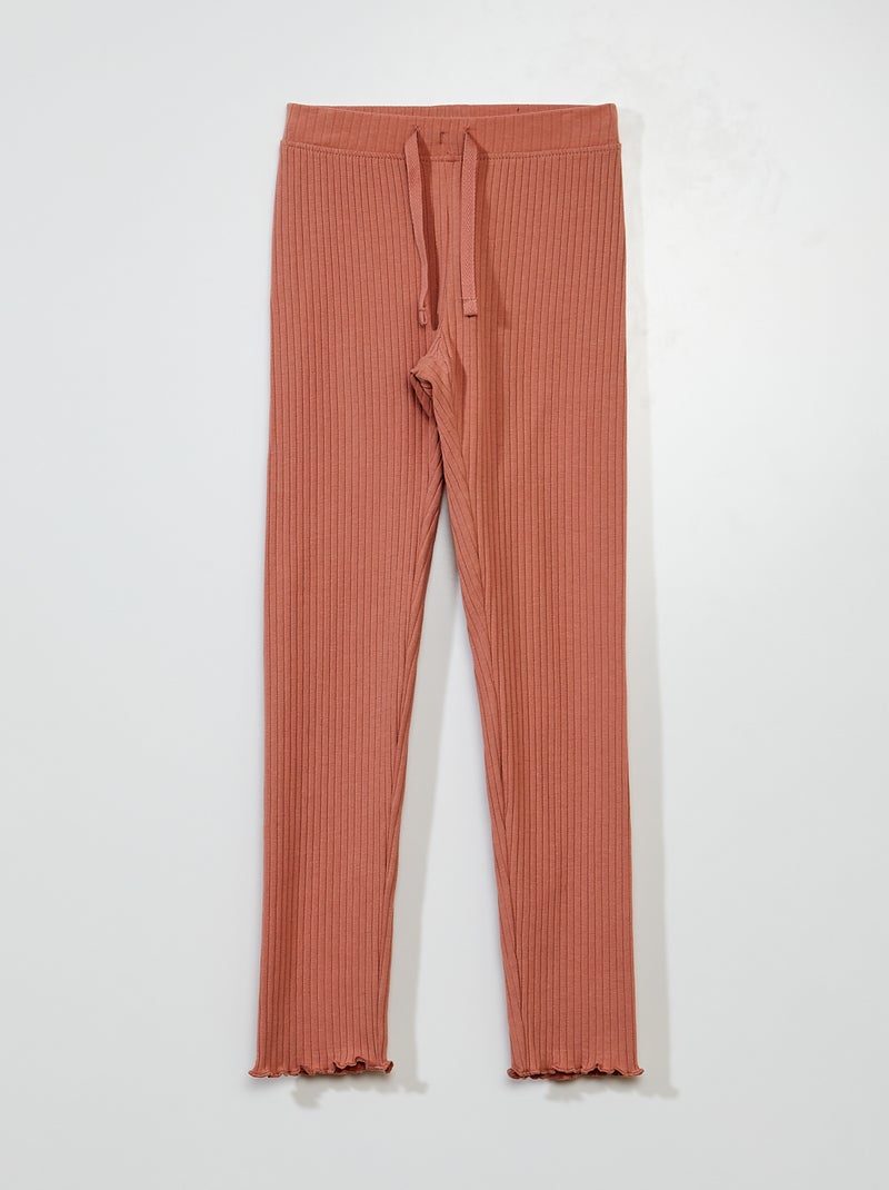 Leggings compridas caneladas Rosa - Kiabi