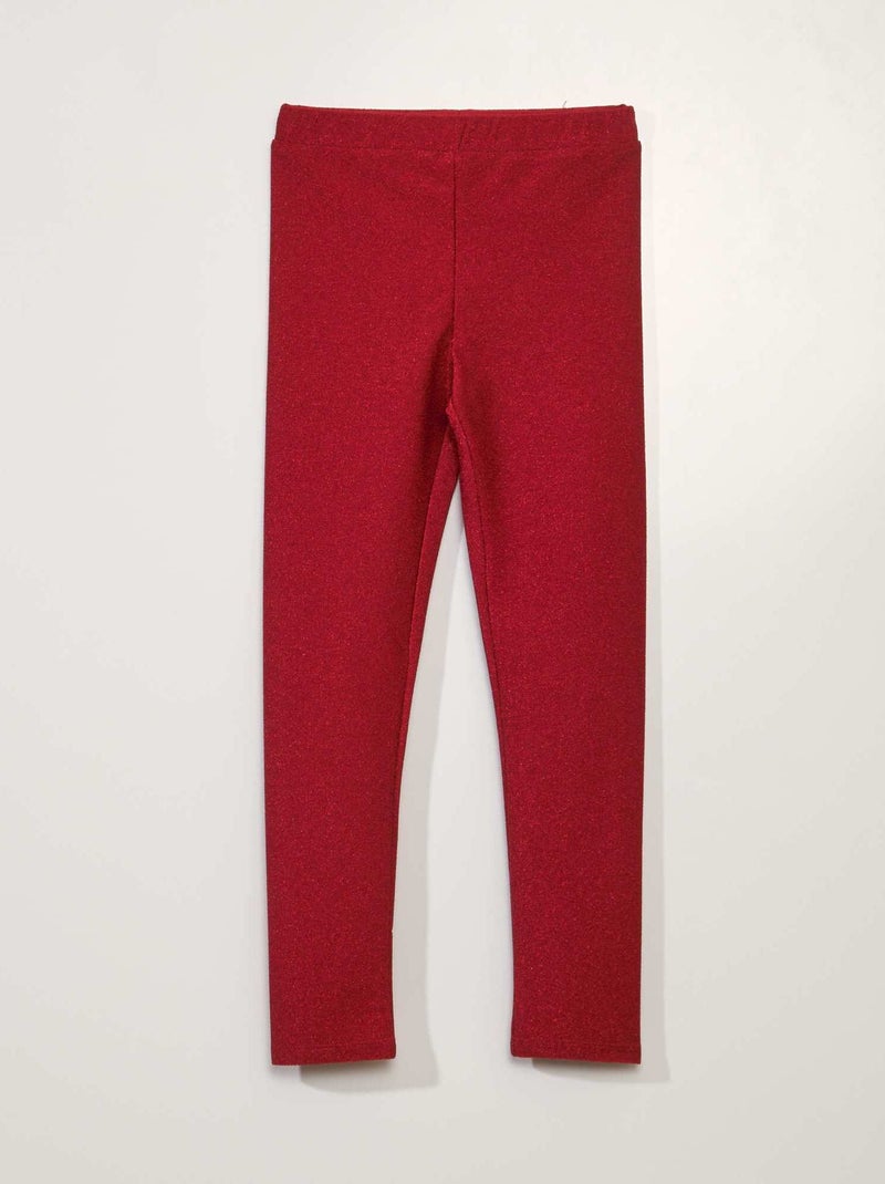Leggings compridas com brilhantes VERMELHO - Kiabi