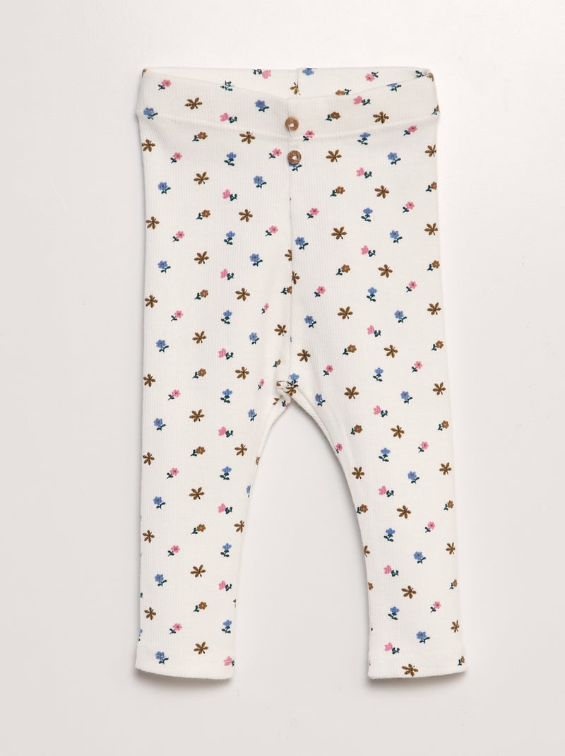 Leggings compridas com motivo BRANCO - Kiabi