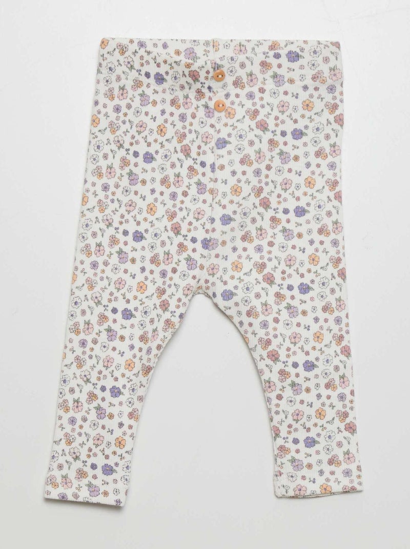 Leggings compridas com motivo BRANCO - Kiabi