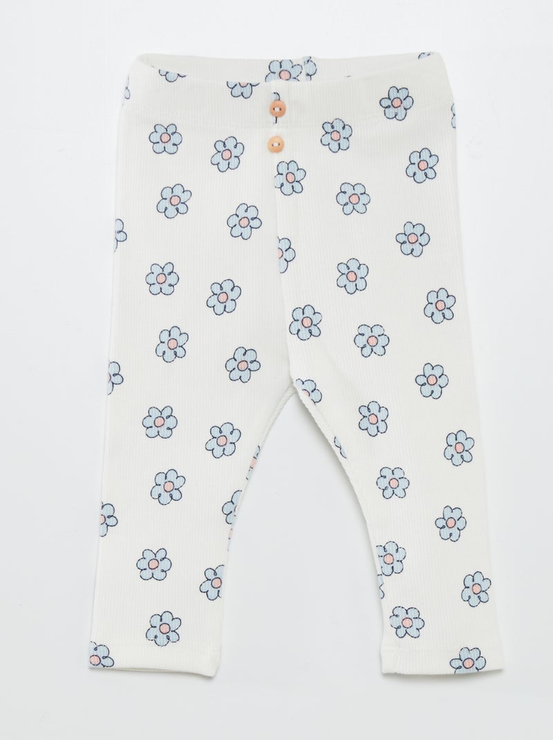 Leggings compridas com motivo BRANCO - Kiabi