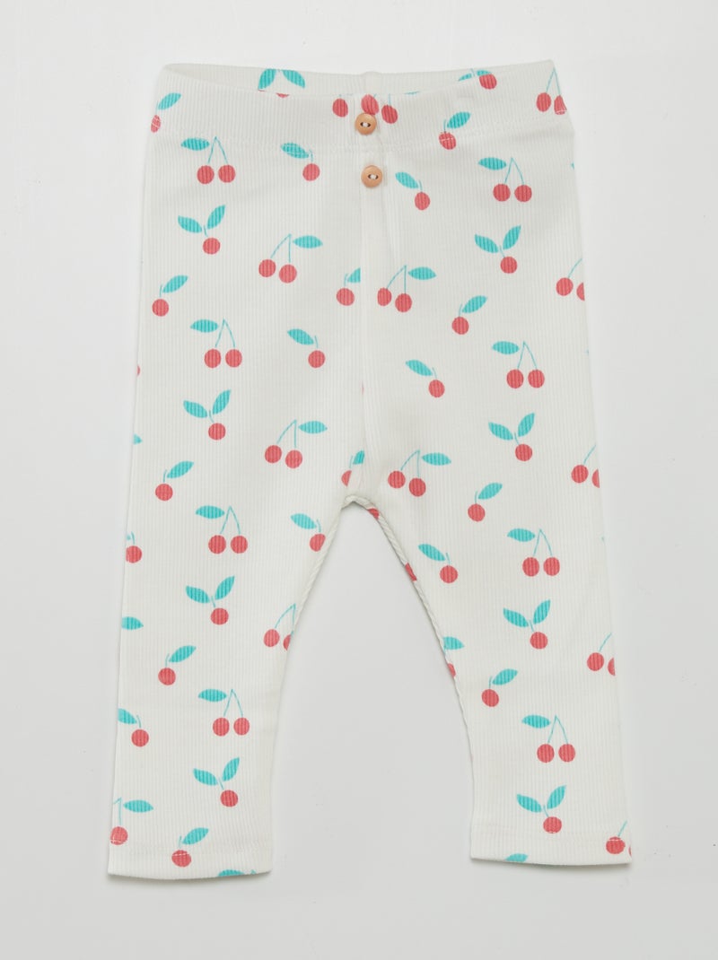 Leggings compridas com motivo BRANCO - Kiabi