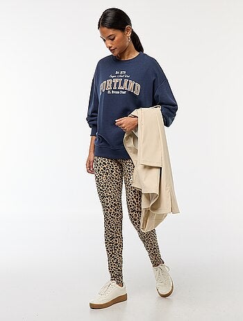Leggings compridas com motivo leopardo