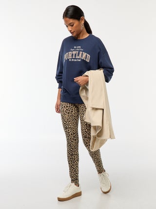 Leggings compridas com motivo leopardo