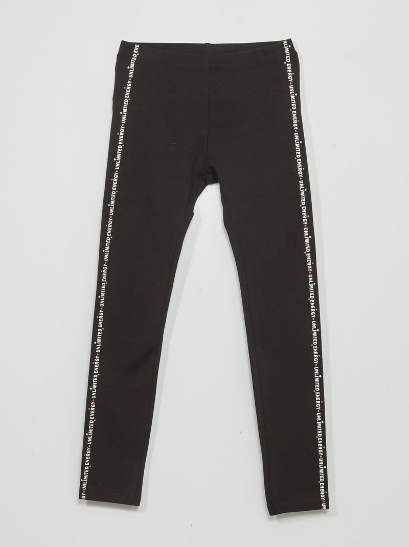 Leggings compridas com motivo PRETO - Kiabi