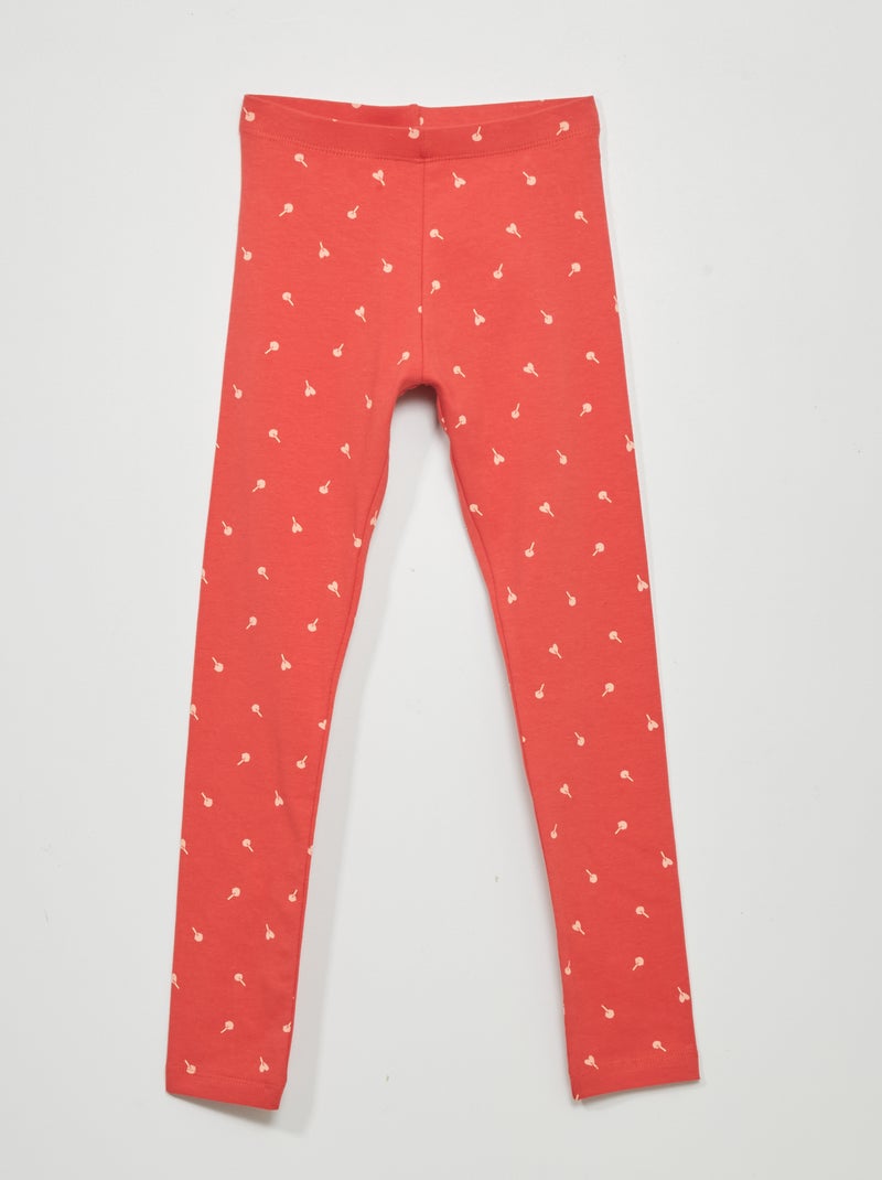 Leggings compridas com motivo VERMELHO - Kiabi