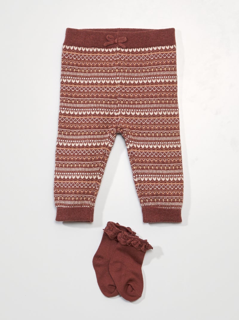 Leggings compridas com motivo VERMELHO - Kiabi