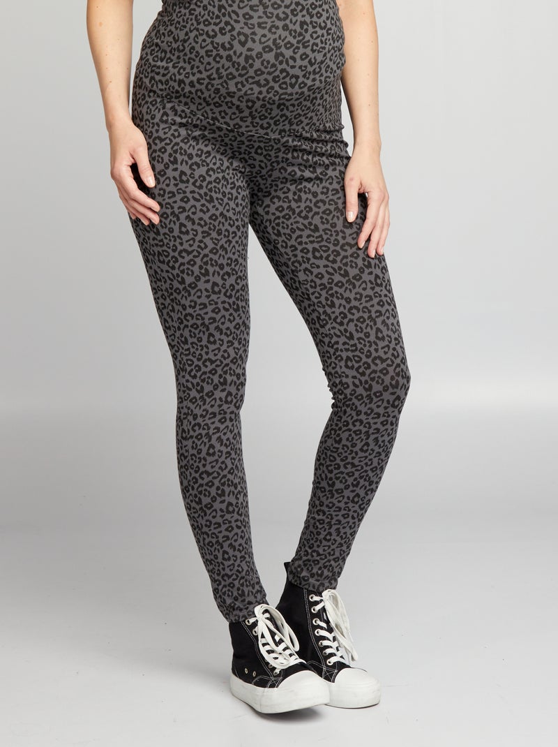 Leggings compridas de grávida leopardo CINZA - Kiabi