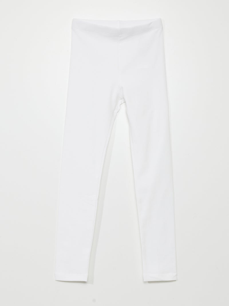 Leggings compridas e elásticas Branco - Kiabi